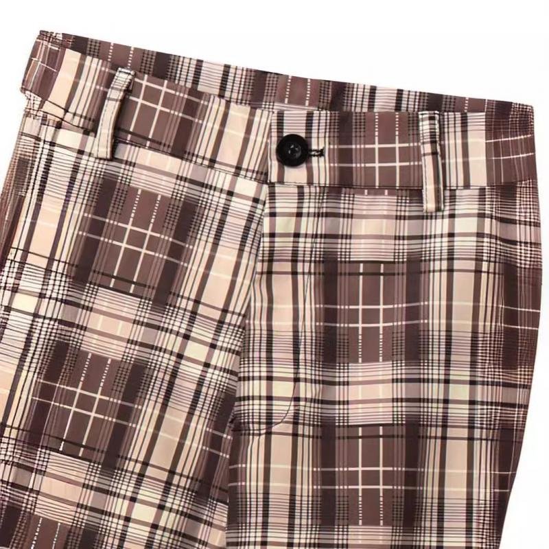 Men's Casual Plaid Printed Suit Pants 68437434Y