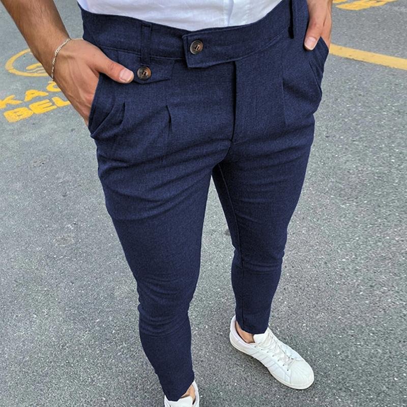 Men Casual Business Solid Color Suit Pants 84068984Y