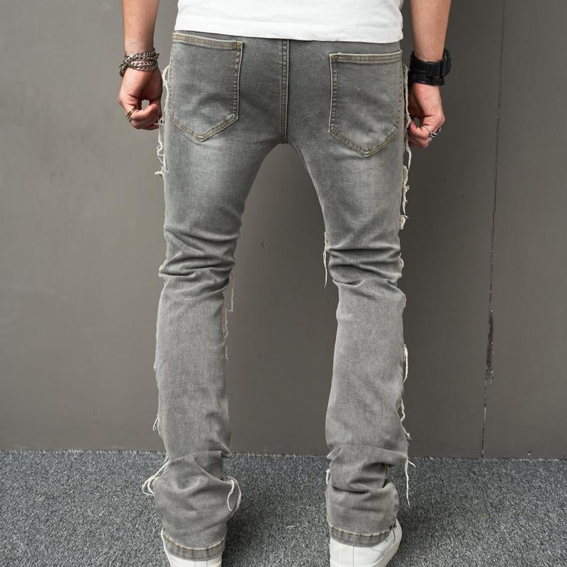 Men's Vintage Ripped Button Jeans 86866370X