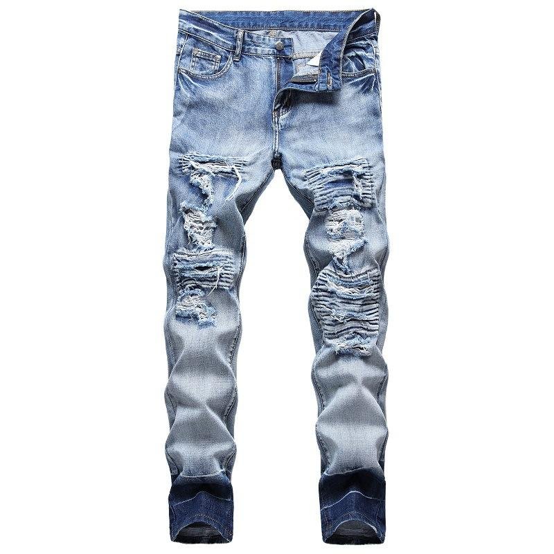 Men's Fashion Distressed Hole Slim Jeans 44804409Z