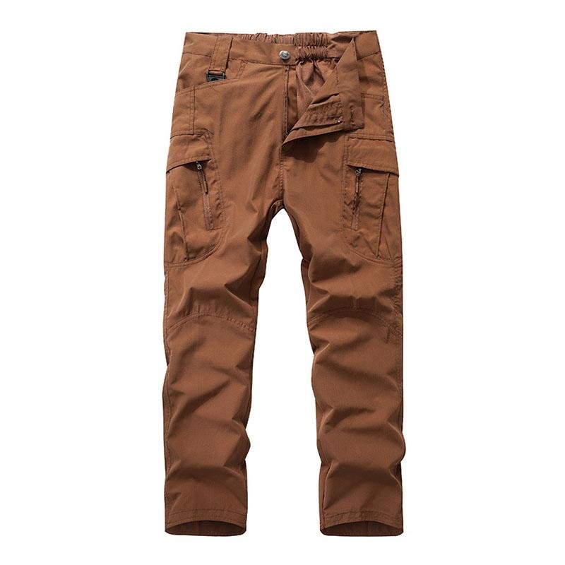 Men's Casual Solid Color Multi-Pocket Straight Leg Cargo Pants 64689964M