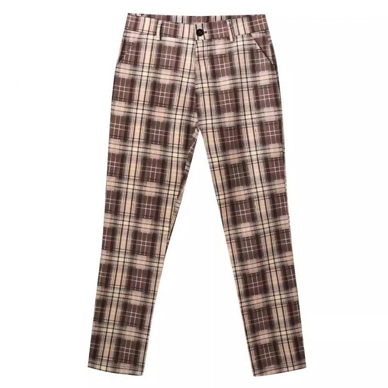 Men's Casual Plaid Printed Suit Pants 68437434Y