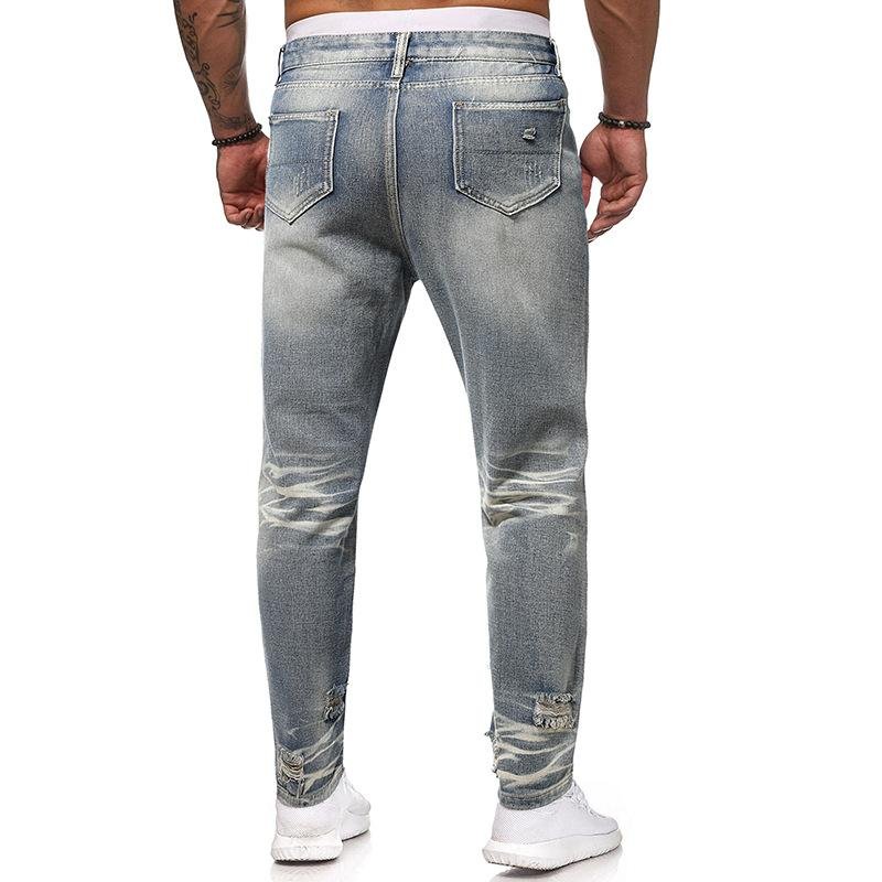 Men's Vintage Ripped Mid-rise Jeans 96496349X