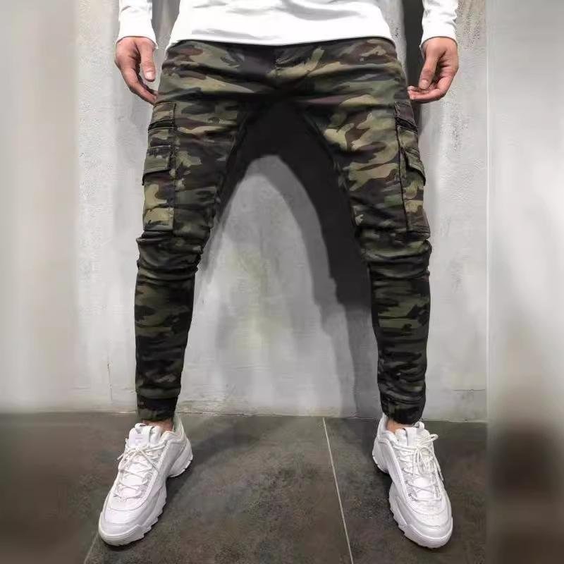 Men's Camouflage Slim Multi-pocket Cargo Pants 74494438Z