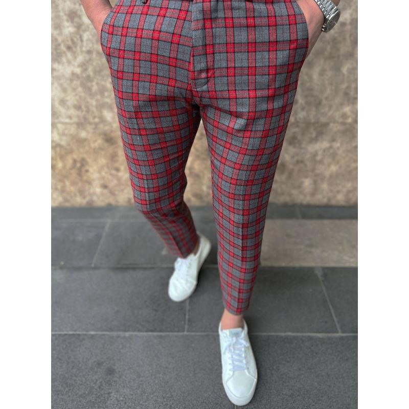 Men's Casual Plaid Suit Pants 67893690Y