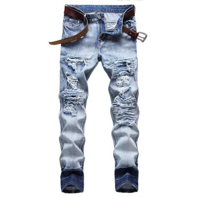 Men's Fashion Distressed Hole Slim Jeans 44804409Z