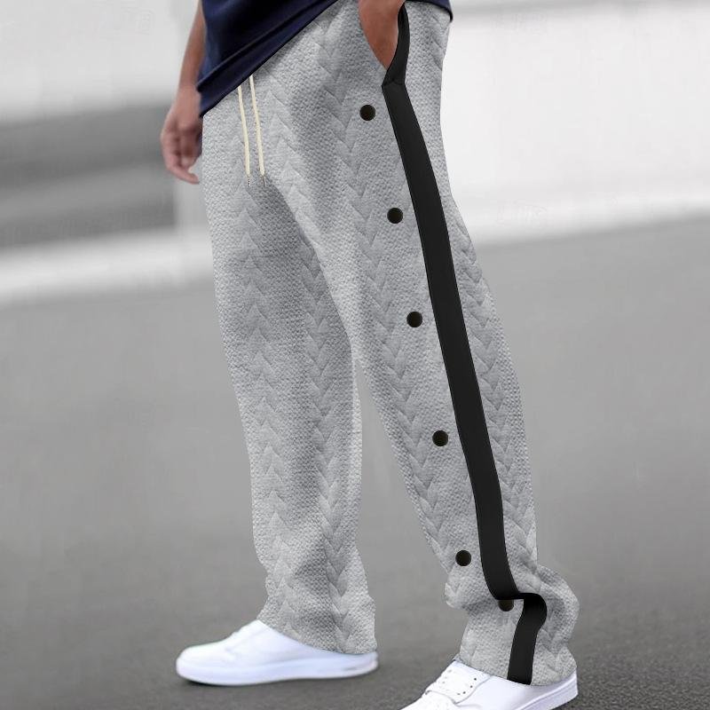 Men's Textured Jacquard Trousers Loose Sweatpants 09604480Y