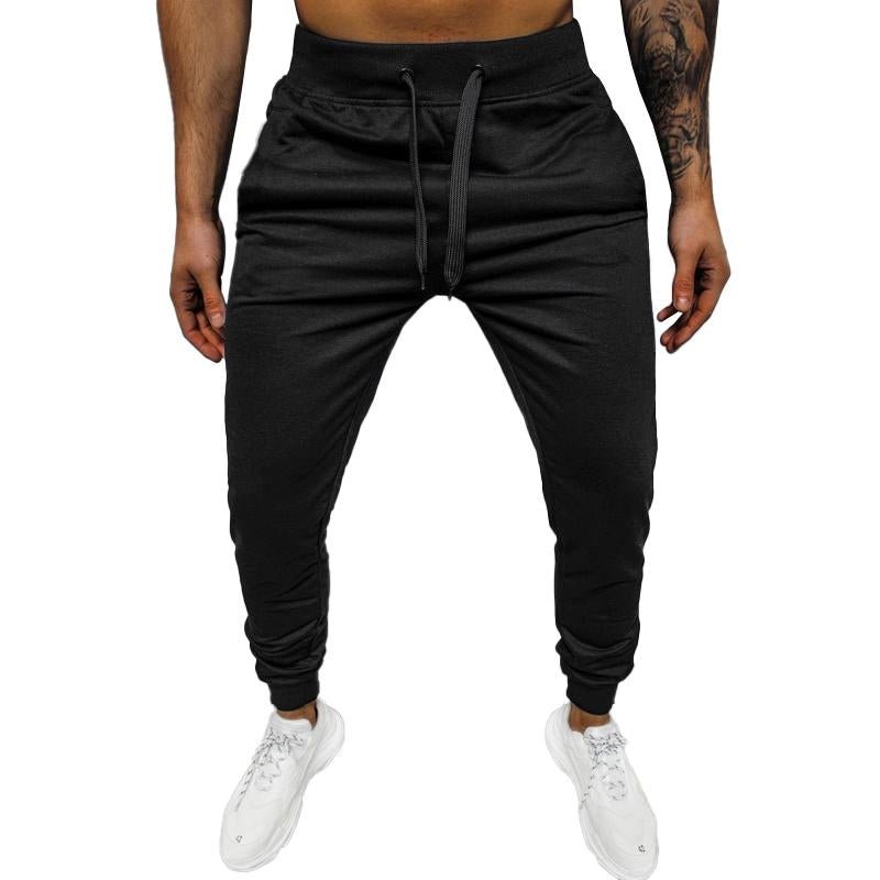 Men's Casual Solid Color Elastic Waist Loose Sports Pants 34630663M