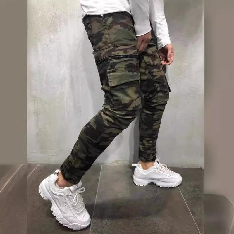 Men's Camouflage Slim Multi-pocket Cargo Pants 74494438Z