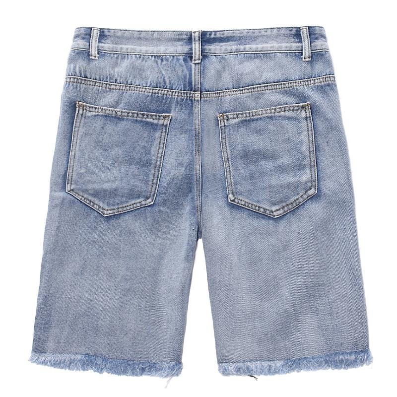 Men's Vintage Fashion Ripped Denim Shorts 68480697Y