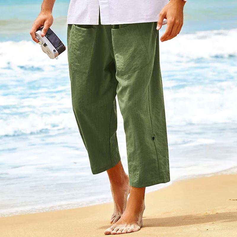 Men's Casual Loose Pocket Beach Pants 77669009Y