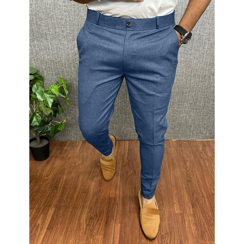 Men's Solid Color Casual Slim Straight Pants 60068766Y