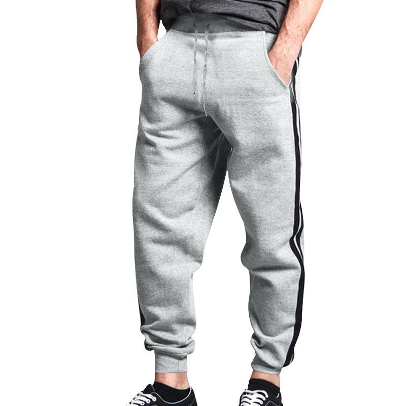 Men's Casual Solid Color Block Drawstring Sports Pants 86039663TO