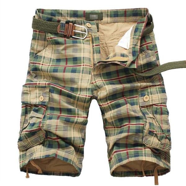 MEN'S VINTAGE POCKET PLAID SHORTS