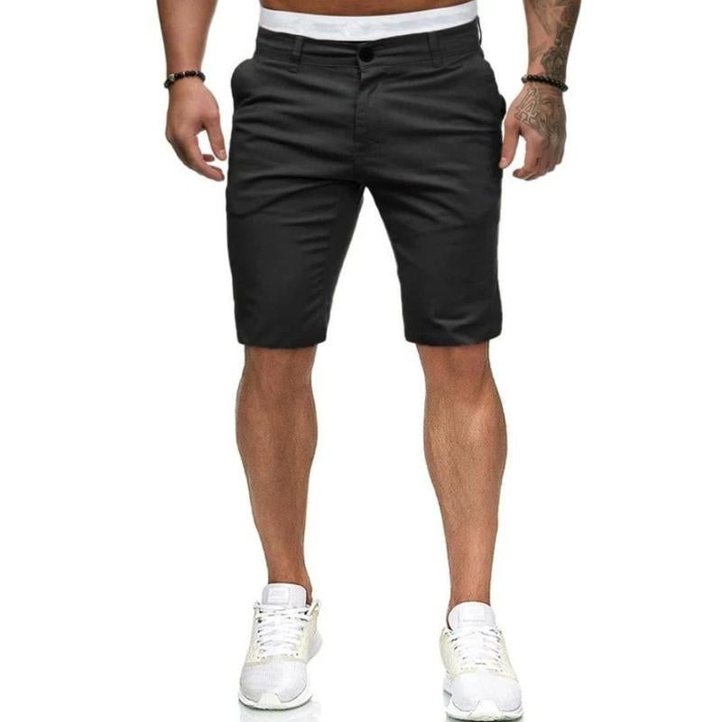 Men's Casual Solid Color Slim Fit Suit Shorts 86674996M