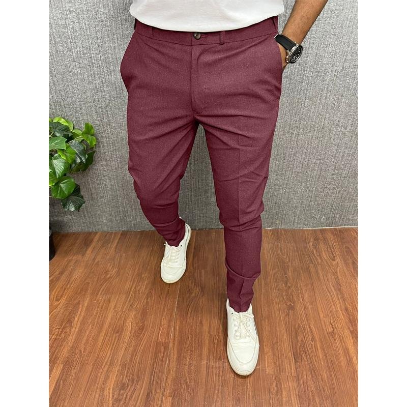 Men's Solid Color Casual Slim Straight Pants 60068766Y