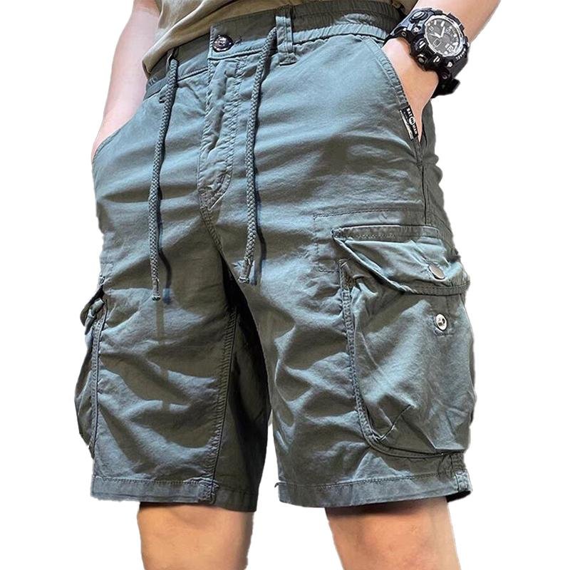 Men's Retro Casual Loose Straight Cargo Shorts 79768694X