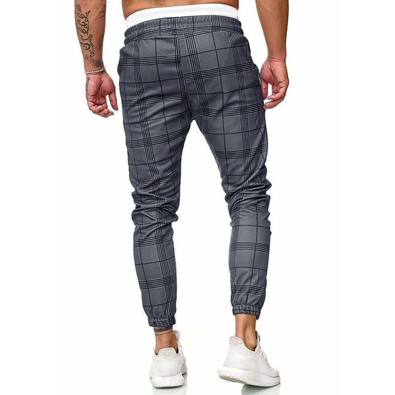 Men's Plaid Print Drawstring Casual Pants 96046096X