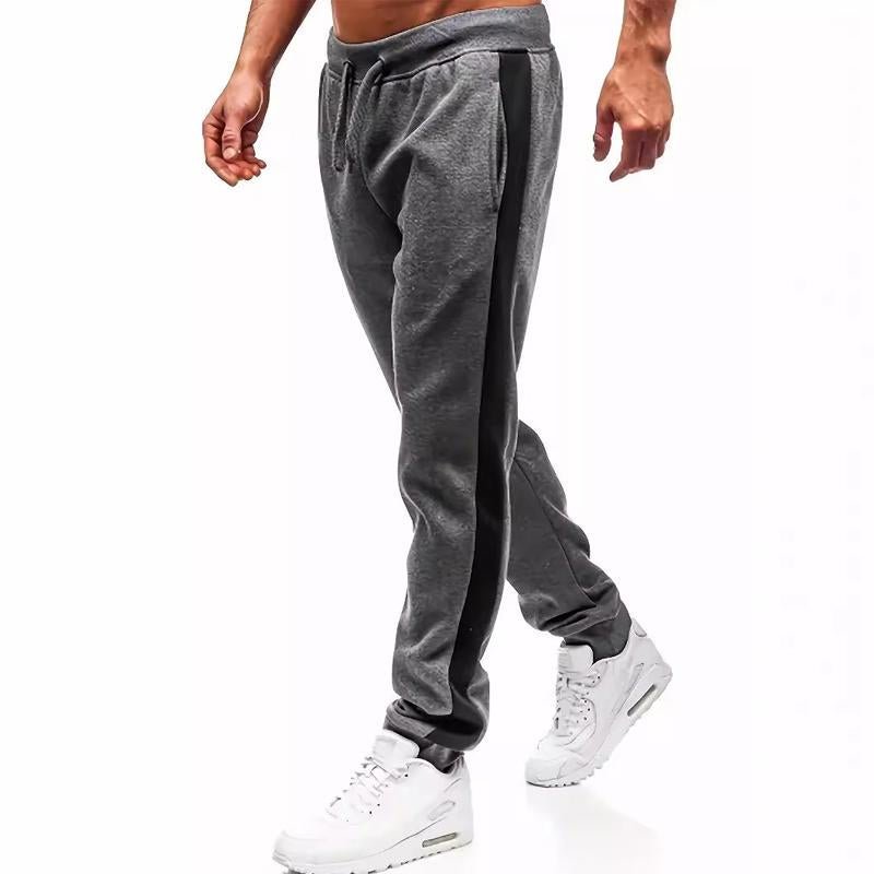 Men's Fleece Casual Side Stitching Single-strip Sports Pants 99804430X