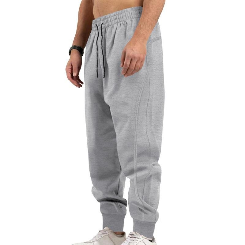 Men's Solid Drawstring Elastic Waist Loose Sports Pants 80069938Z