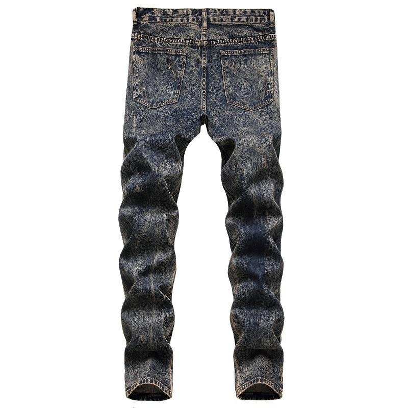 Men's Fashion Patchwork Distressed Hole Slim Jeans 44744466Z