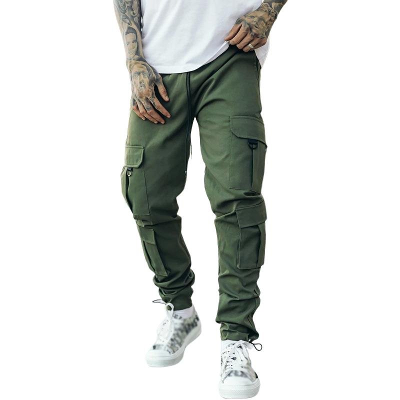 Men's Solid Loose Multi-Pocket Casual Cargo Pants 49648968Z