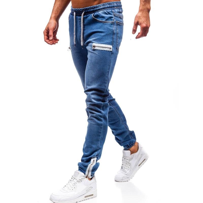 Men's Casual Panel Zipper Jeans 60606646Y