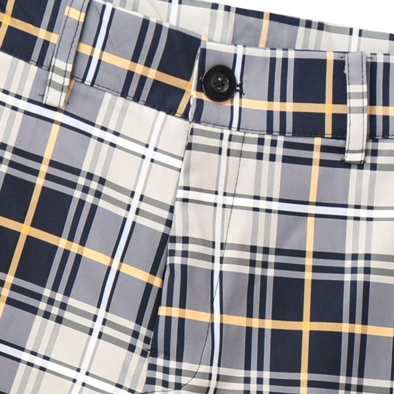 Men's Casual Plaid Print Pants 78606449Y