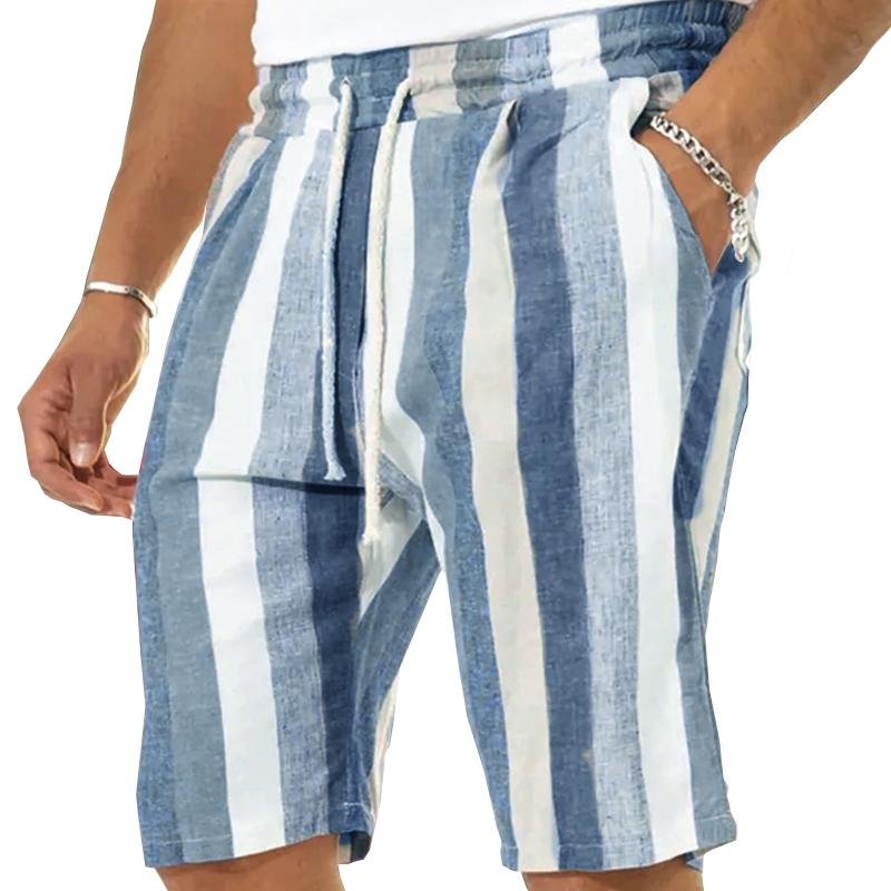 Men's Loose Waist Striped Beach Shorts 60694437X