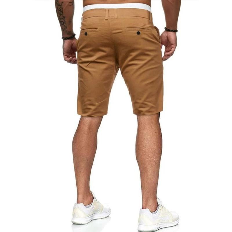 Men's Casual Solid Color Slim Fit Suit Shorts 86674996M