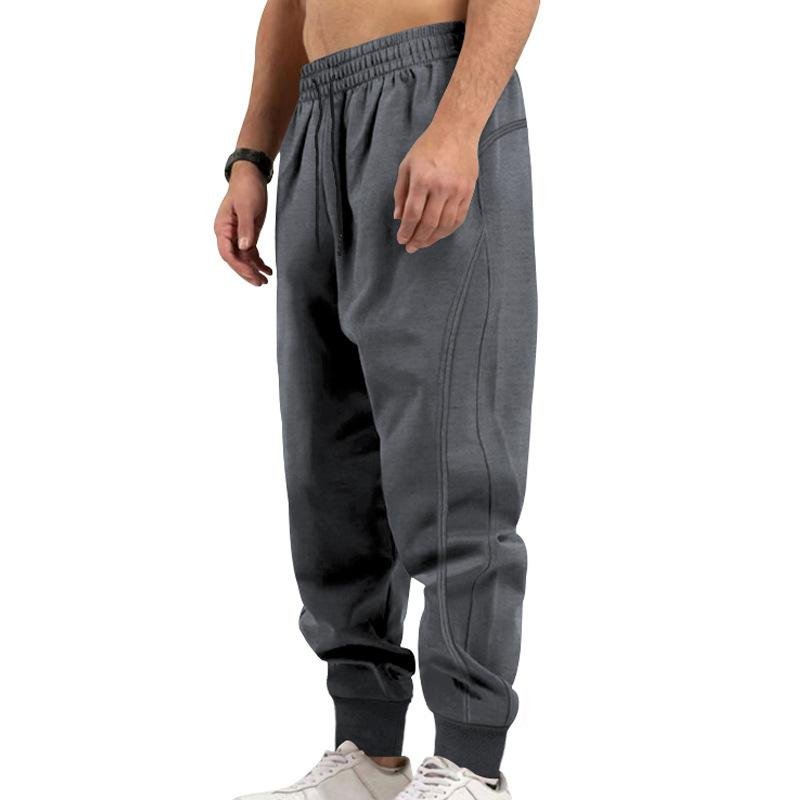 Men's Solid Drawstring Elastic Waist Loose Sports Pants 80069938Z