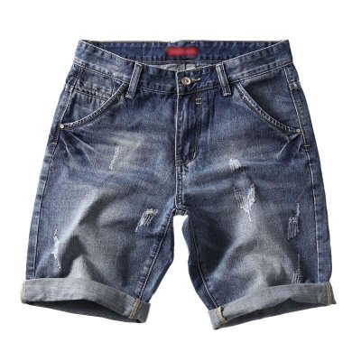 Men's Summer Ripped Straight Denim Shorts 46333343M