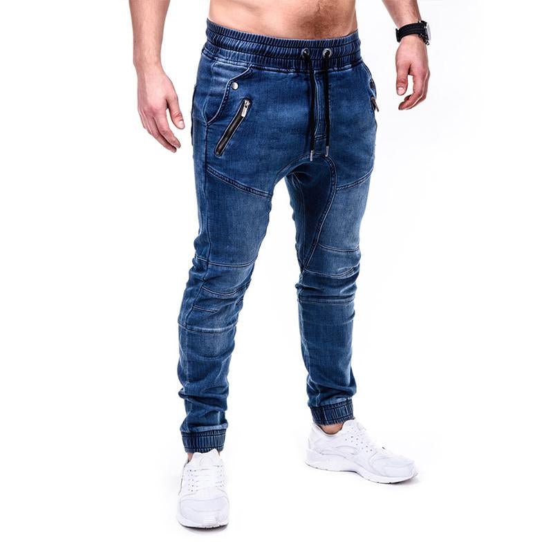 Men's Casual Washed Denim Pencil Pants 08374706M