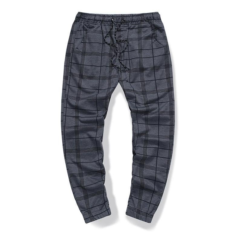 Men's Plaid Print Drawstring Casual Pants 96046096X