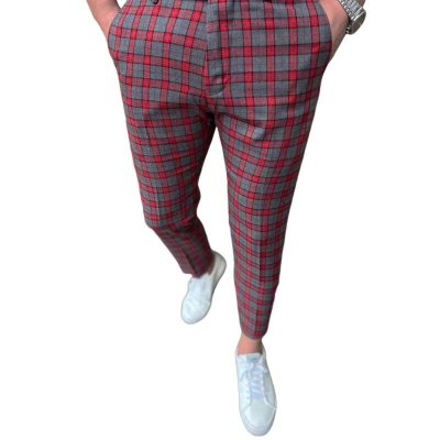 Men's Casual Plaid Suit Pants 67893690Y