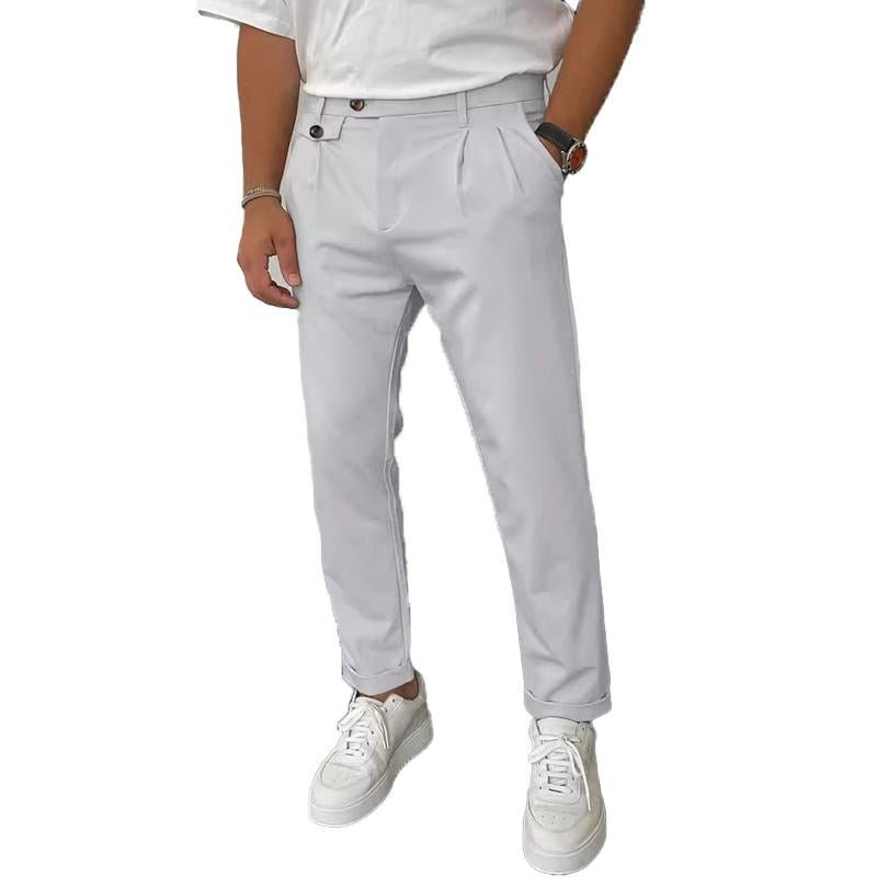 Men's Solid Color Casual Slim Straight Pants 66646486Y