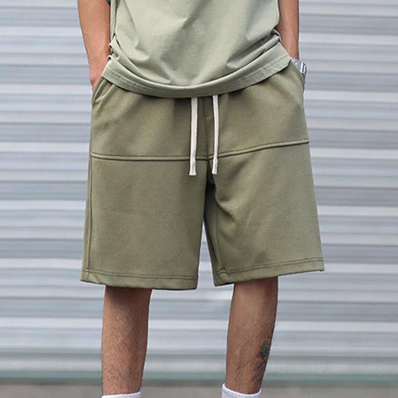 Men's Casual Loose Solid Color Straight Shorts 46363737Y