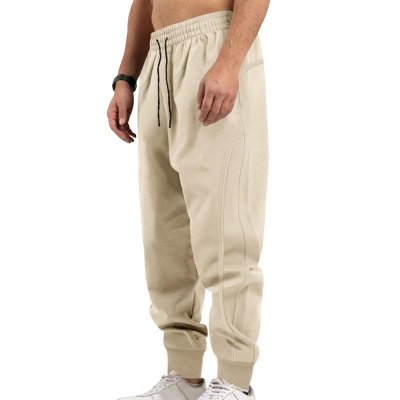 Men's Solid Drawstring Elastic Waist Loose Sports Pants 80069938Z