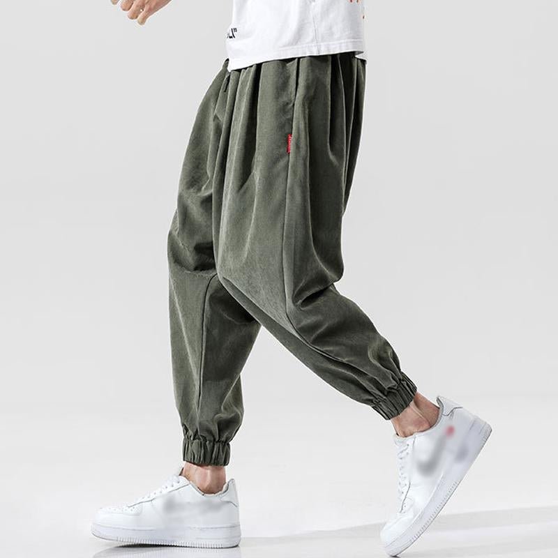 Men's Casual Solid Color Elastic Waist Loose Pants 84049486M