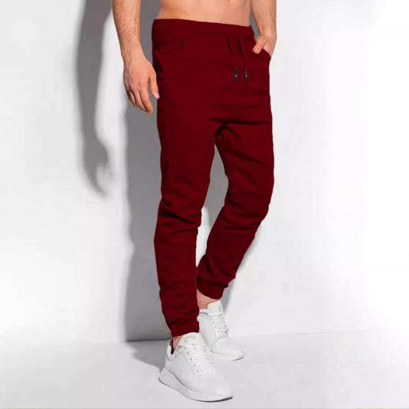 Men's Solid Color Elastic Waist Sports Pants 76366647Z