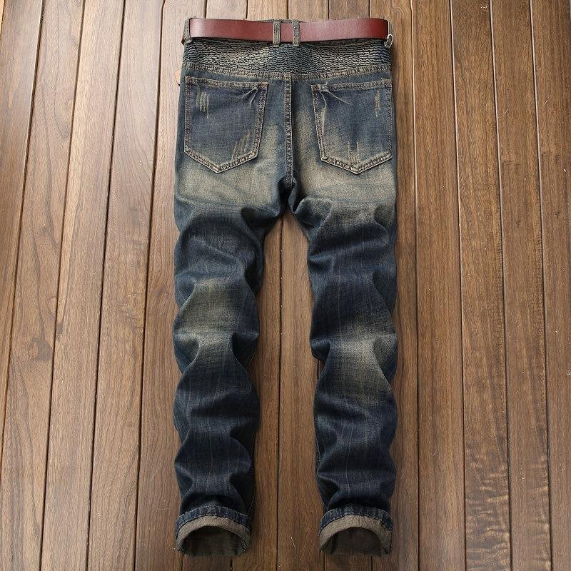 Men's Fashion Distressed Zip Decor Slim Jeans 66433678Z