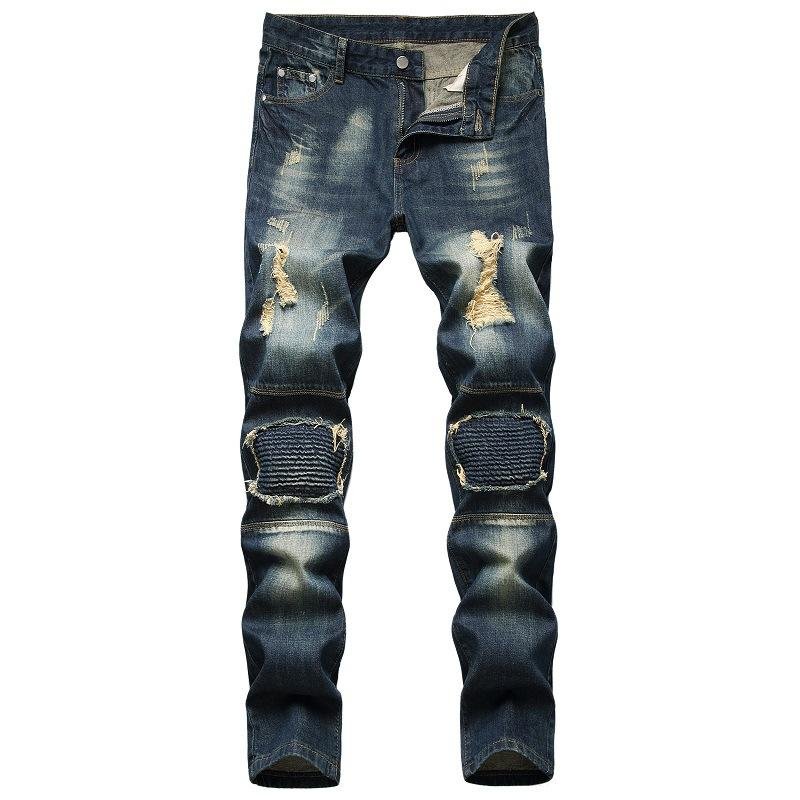 Men's Fashion Distressed Hole Slim Jeans 34404793Z