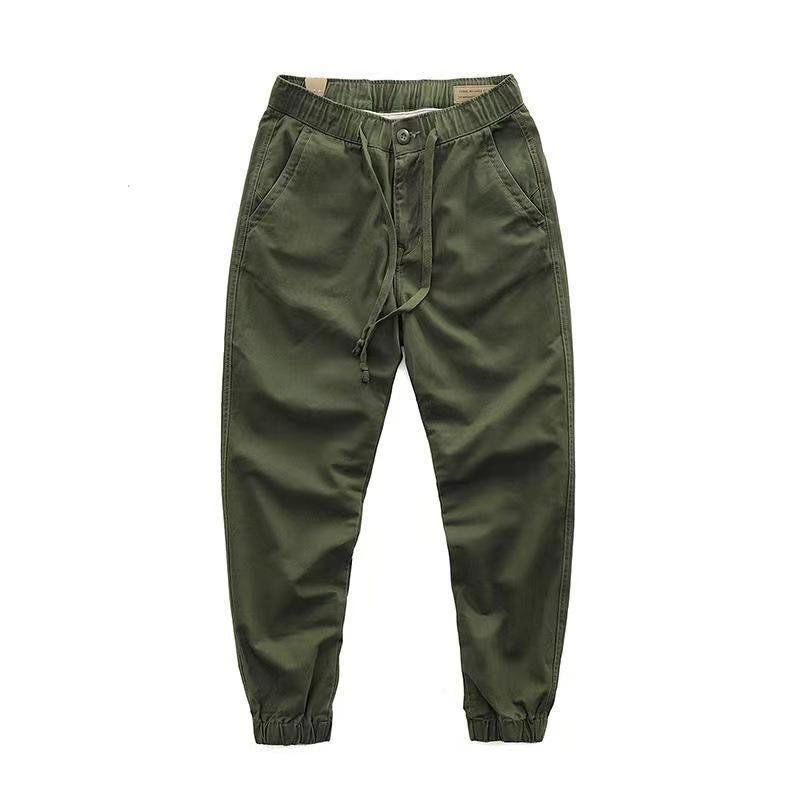 Men's Solid Color Elastic Waist Casual Cargo Pants 66474677Z