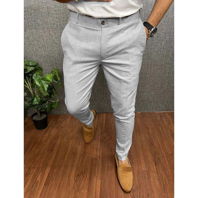 Men's Solid Color Casual Slim Straight Pants 60068766Y