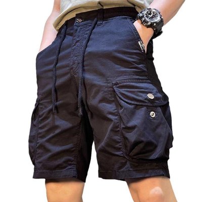 Men's Retro Casual Loose Straight Cargo Shorts 79768694X