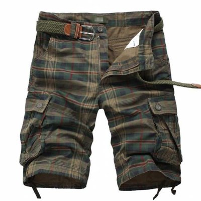 MEN'S VINTAGE POCKET PLAID SHORTS