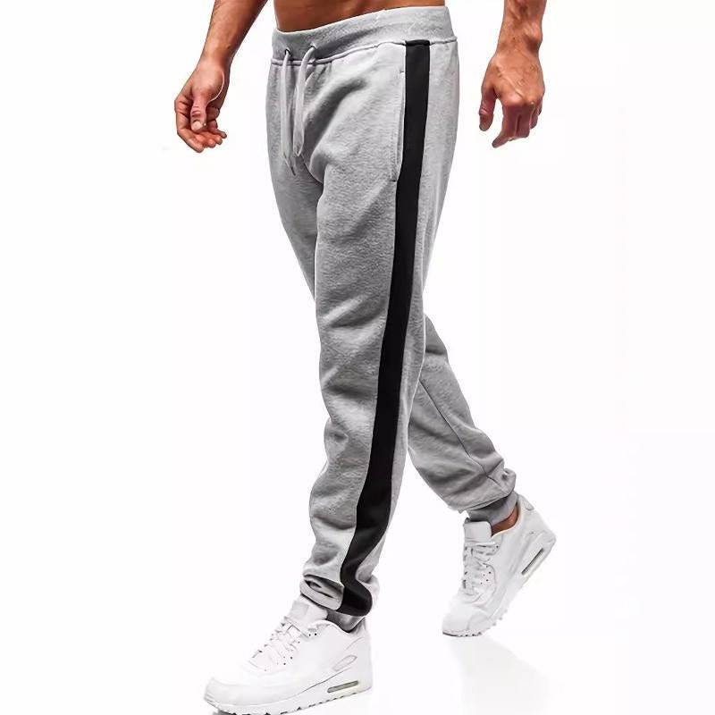 Men's Fleece Casual Side Stitching Single-strip Sports Pants 99804430X