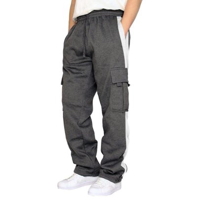 Men's Colorblock Straight Multi-pocket Elastic Waist Casual Sports Pants 44463407Z