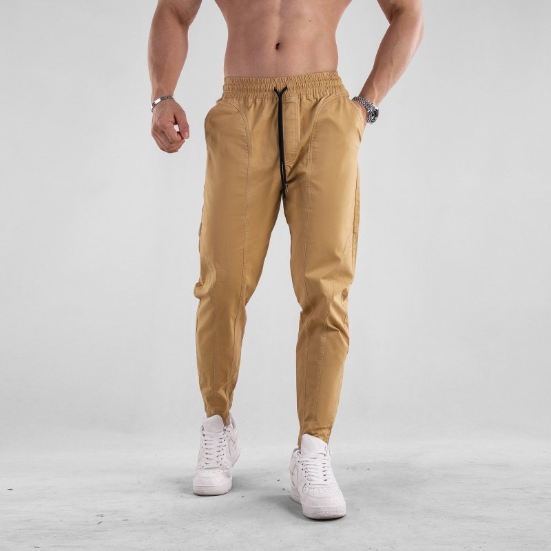 Men's Solid Color Cotton Elastic Waist Sports Pants 49807760Z