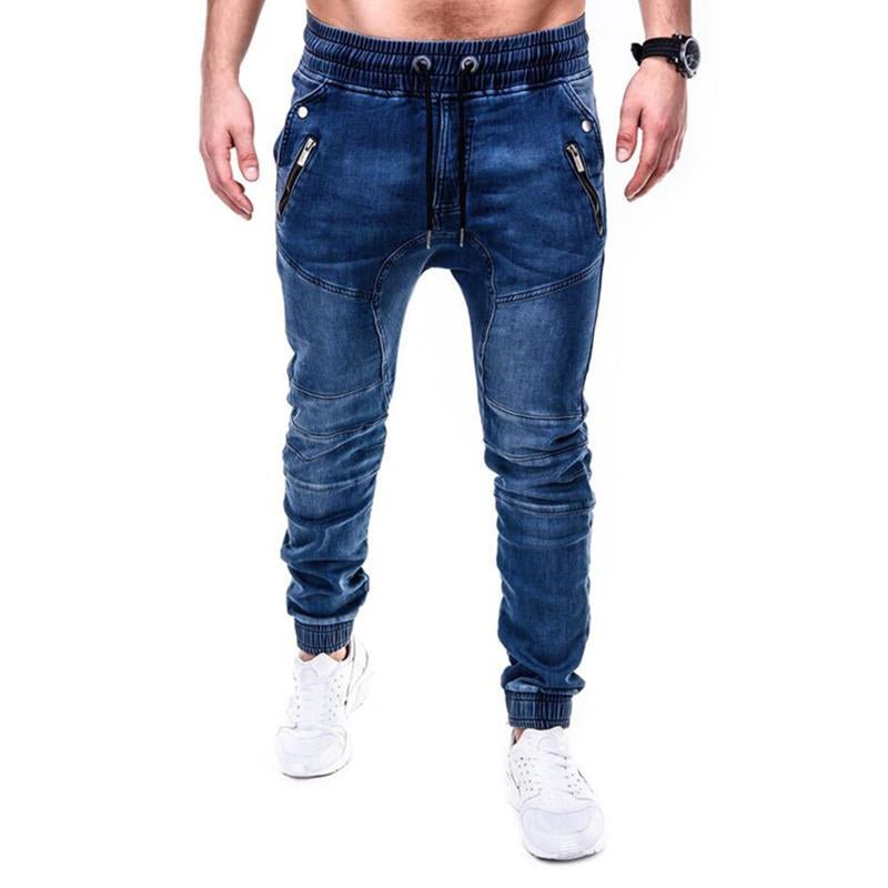 Men's Casual Washed Denim Pencil Pants 08374706M